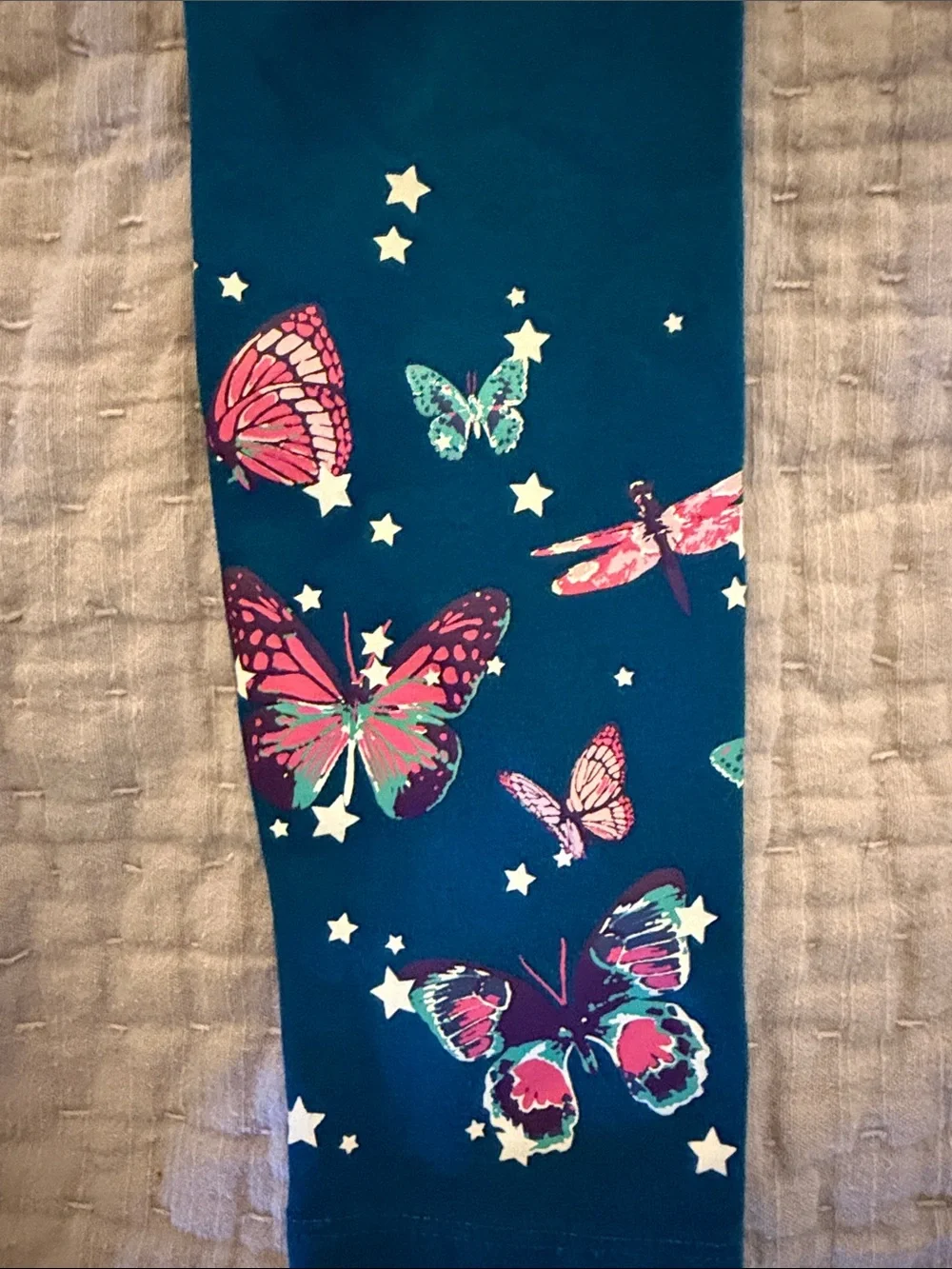 Lands' End Teal Kids' Butterfly Leggings